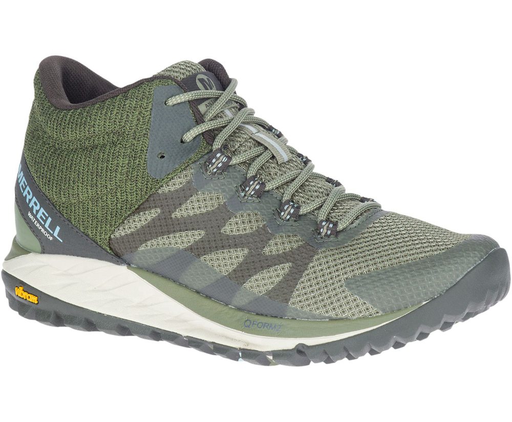 Merrell Sneakers Olive - Antora 2 Mid Waterproof Wide Width - Womens 31RKBJWEC